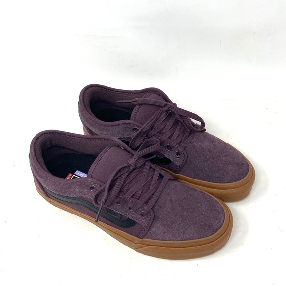 VANS Chukka Low Sidestripe Canvas Suede Wine Gum Women's Shoes Skate VN0A5KQZK10 - Picture 3 of 10